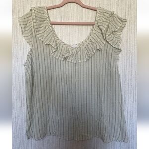 NWOT Madison & Berkeley Size XXL Striped Top Ruffle Accents Stitch Fix